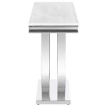 Kerwin U-base Rectangle Sofa Table White and Chrome 708539 By Coaster Furniture 20