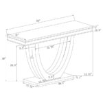Kerwin U-base Rectangle Sofa Table White and Chrome 708539 By Coaster Furniture 24