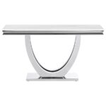 Kerwin U-base Rectangle Sofa Table White and Chrome 708539 By Coaster Furniture 21