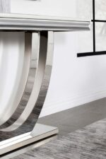 Kerwin U-base Rectangle Sofa Table White and Chrome 708539 By Coaster Furniture 22