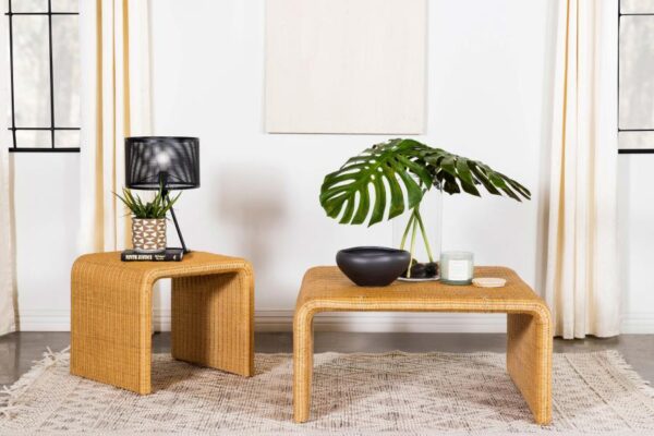 Juanita Square Rattan End Table Natural 709817 By Coaster Furniture 14