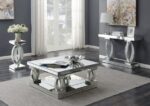 Amalia Rectangular Sofa Table with Shelf Clear Mirror 722519 By Coaster Furniture 18