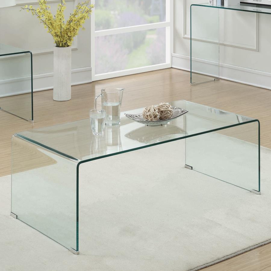 Ripley Rectangular Coffee Table Clear 705328 By Coaster Furniture