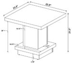 Reston Pedestal Square End Table Cappuccino 705167 By Coaster Furniture 17