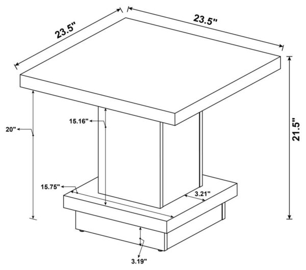 Reston Pedestal Square End Table Cappuccino 705167 By Coaster Furniture 12