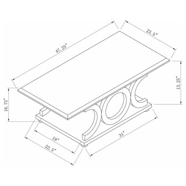 Shelly C-shaped Base Coffee Table Cappuccino 703148 By Coaster Furniture 10