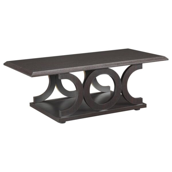Shelly C-shaped Base Coffee Table Cappuccino 703148 By Coaster Furniture 8