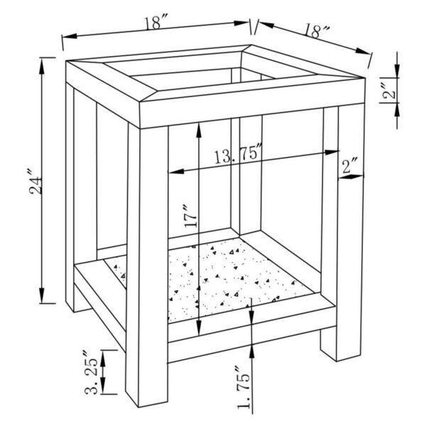 Valentina Square End Table with Glass Top Mirror 736217 By Coaster Furniture 12
