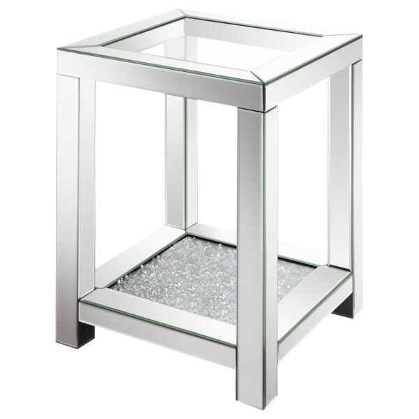 Valentina Square End Table with Glass Top Mirror 736217 By Coaster Furniture 10