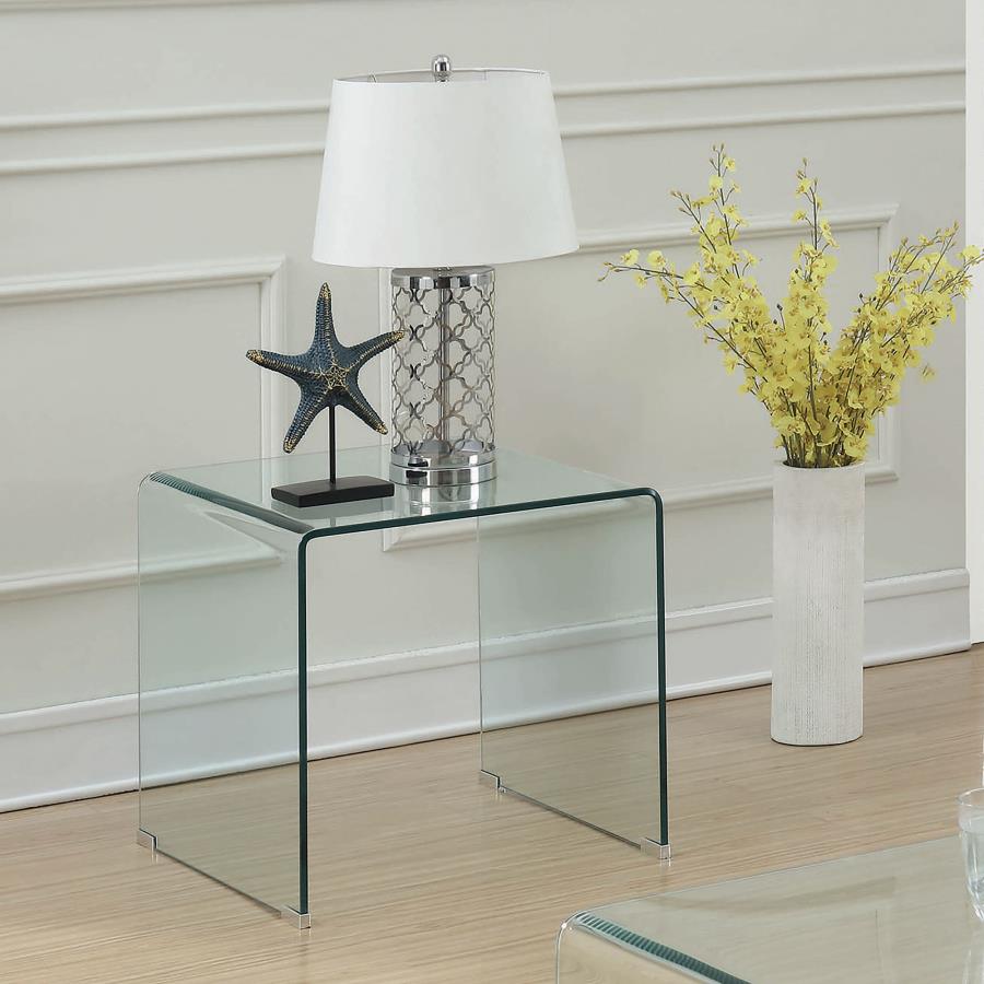Ripley Square End Table Clear 705327 By Coaster Furniture