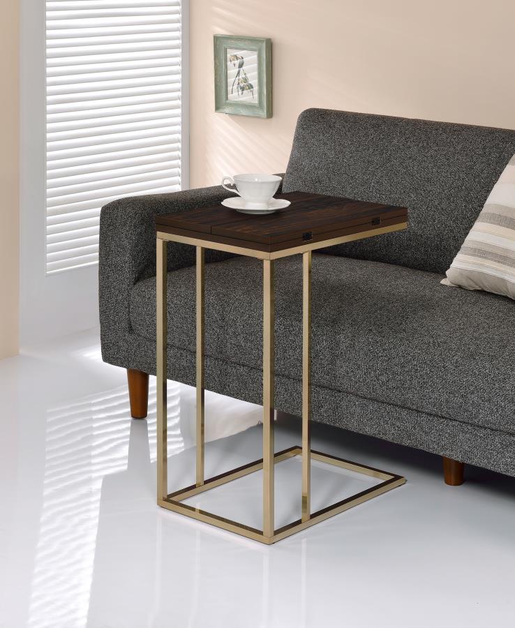 Pedro Expandable Top Accent Table Chestnut and Chrome 902932 By Coaster Furniture