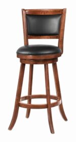 Broxton Upholstered Swivel Bar Stools Chestnut and Black (Set of 2) 101920 By Coaster Furniture