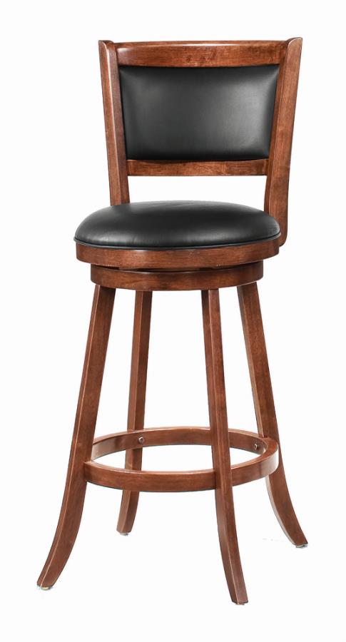 Broxton Upholstered Swivel Bar Stools Chestnut and Black (Set of 2) 101920 By Coaster Furniture