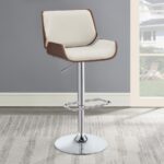Folsom Upholstered Adjustable Bar Stool Ecru and Chrome 130503 by Coaster Furniture 19
