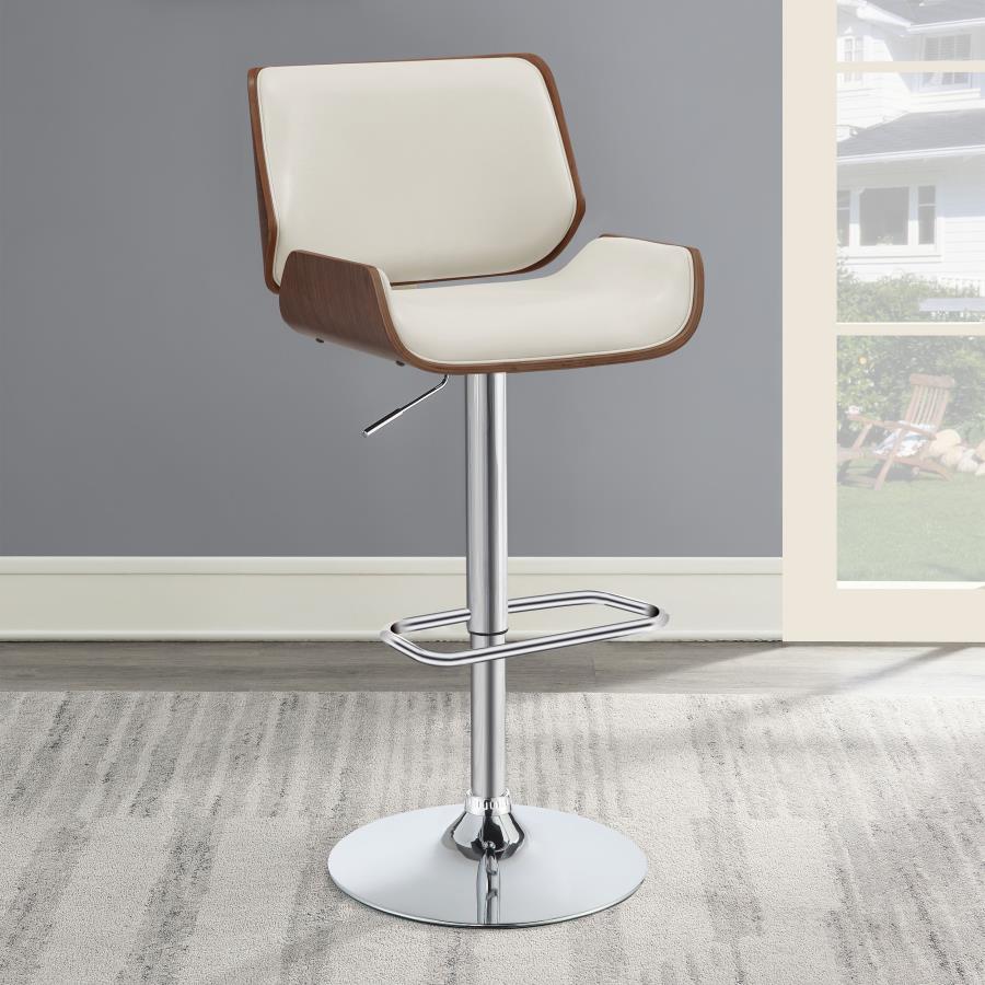 Folsom Upholstered Adjustable Bar Stool Ecru and Chrome 130503 by Coaster Furniture