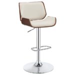 Folsom Upholstered Adjustable Bar Stool Ecru and Chrome 130503 by Coaster Furniture 21