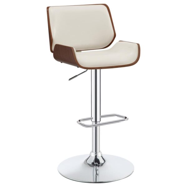Folsom Upholstered Adjustable Bar Stool Ecru and Chrome 130503 by Coaster Furniture 13