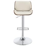 Folsom Upholstered Adjustable Bar Stool Ecru and Chrome 130503 by Coaster Furniture 24