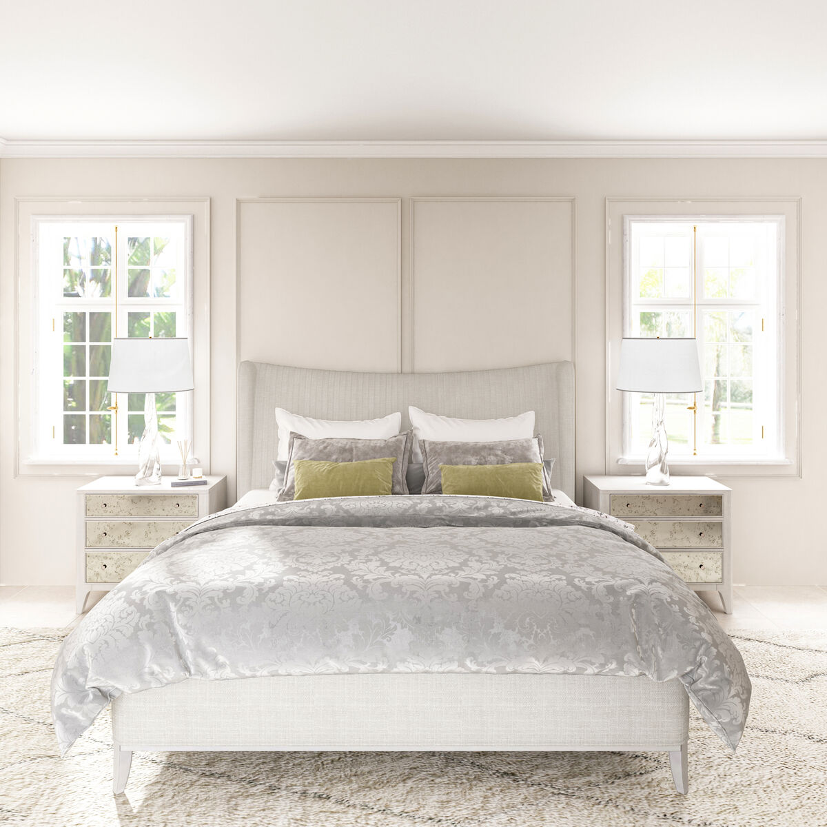 Mezzanine – 6/0 Light Gray Upholstered Cal King Shelter Bed By Art Furniture