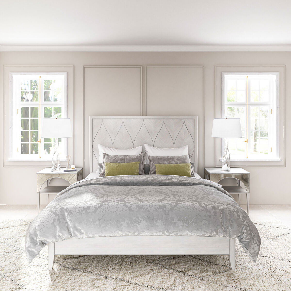 Mezzanine – 6/6 Light Gray Panel Bed By Art Furniture