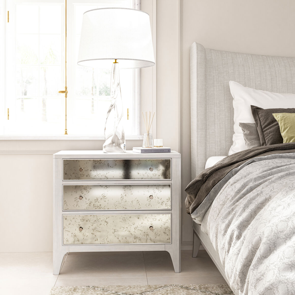 Mezzanine – Light Gray Nightstand By Art Furniture