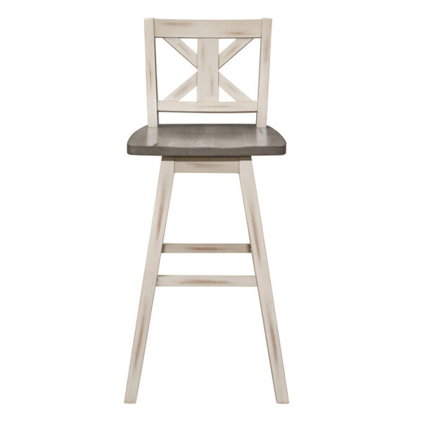 Distressed gray and White Amsonia Collection Pub Counter Height Chair By Homelegance 6
