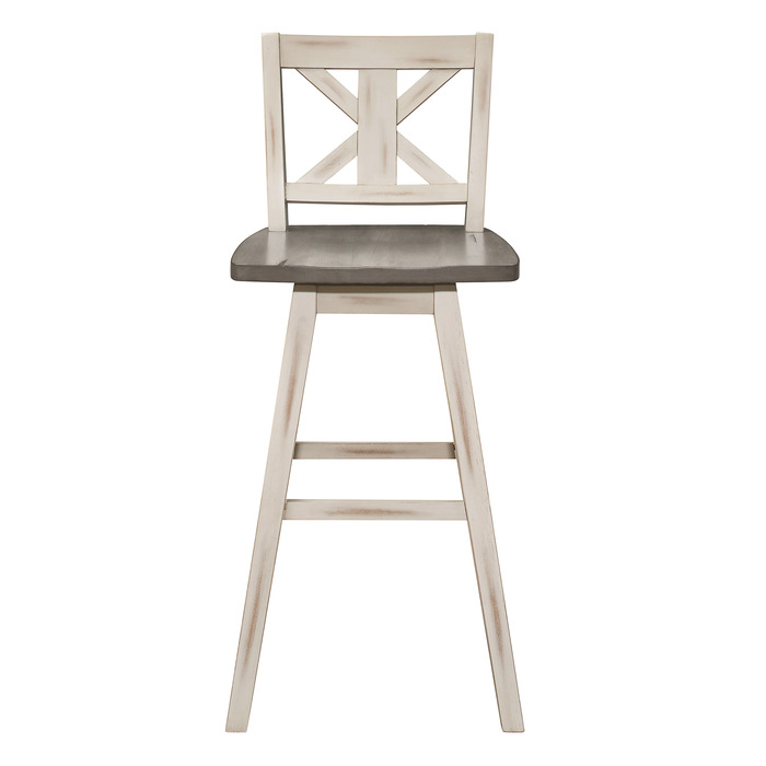 Distressed gray and White Amsonia Collection Pub Counter Height Chair By Homelegance