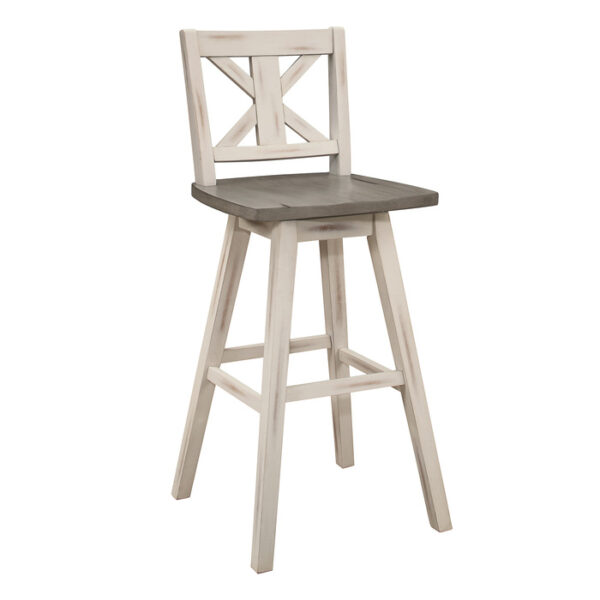 Distressed gray and White Amsonia Collection Pub Counter Height Chair By Homelegance 7