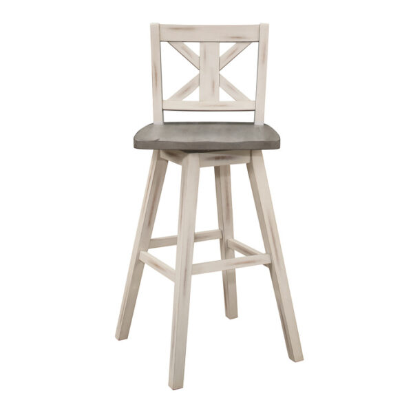 Distressed gray and White Amsonia Collection Pub Counter Height Chair By Homelegance 8