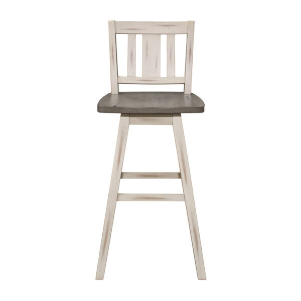 Distressed gray and White Vertical Slat back Amsonia Collection Pub Counter Height Chair By Homelegance 9