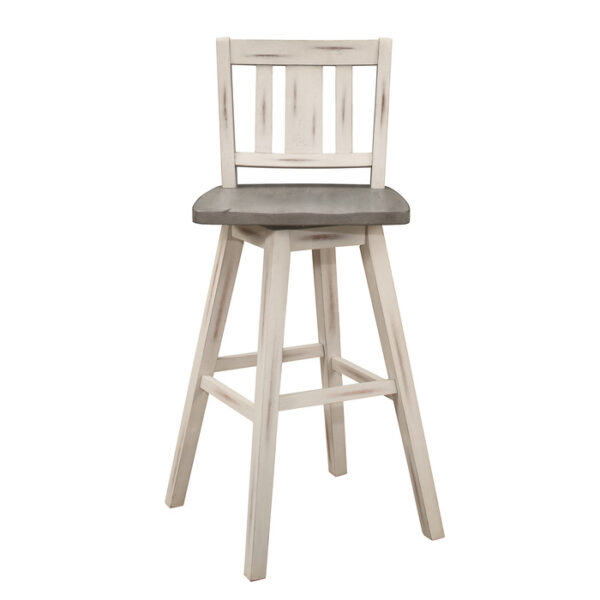 Distressed gray and White Vertical Slat back Amsonia Collection Pub Counter Height Chair By Homelegance 11