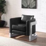 Black Leather Betla Accent Chair AC01986 By ACME Accent Chairs Mobilia Cleopatra 11 Black Leather Betla Accent Chair AC01986 By ACME 11