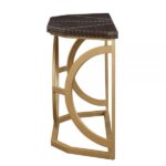 Brown Leather & Gold Finish Solara Console Table By ACME 10