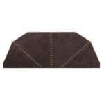 Brown Leather & Gold Finish Solara Console Table By ACME 11