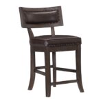 Dark Brown Cherry Oxton Collection Counter Height Chair By Homelegance 13