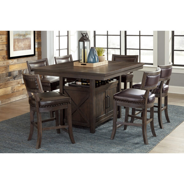Dark Brown Cherry Oxton Collection Counter Height Chair By Homelegance 8