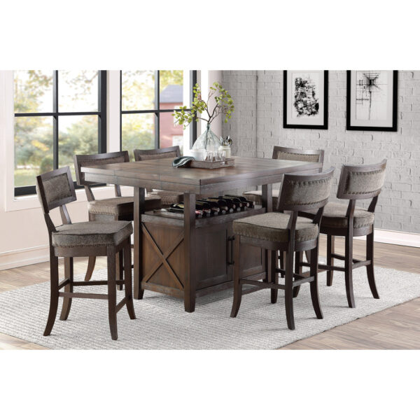 Distressed dark cherry Oxton Collection Counter Height Chair By Homelegance 9