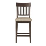 Dark Brown Balin Collection Gray Counter Slat Back Height Chair By Homelegance 13