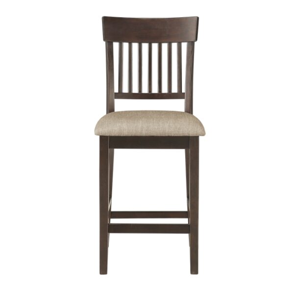 Dark Brown Balin Collection Gray Counter Slat Back Height Chair By Homelegance 8