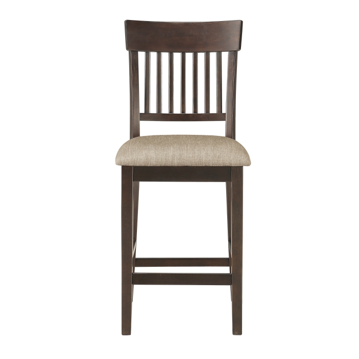 Dark Brown Balin Collection Gray Counter Slat Back Height Chair By Homelegance