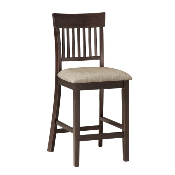 Dark Brown Balin Collection Gray Counter Slat Back Height Chair By Homelegance 9
