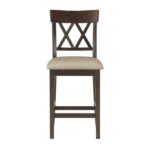 Dark Brown Balin Collection Gray Counter Double Cross Chair back Height Chair By Homelegance 13