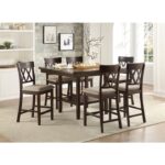 Dark Brown Balin Collection Gray Counter Double Cross Chair back Height Chair By Homelegance 16
