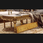 5Pcs Handmade Azure Gray Gold Sofa Set 14