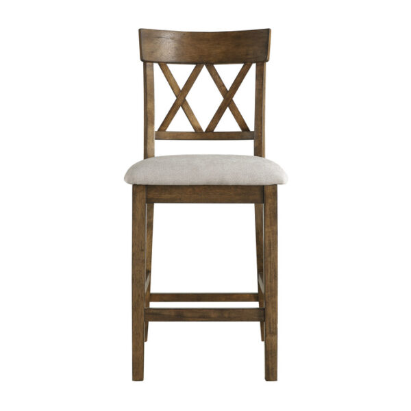 Light Oak Balin Collection Gray Counter Double X Back Chair Height  By Homelegance 4