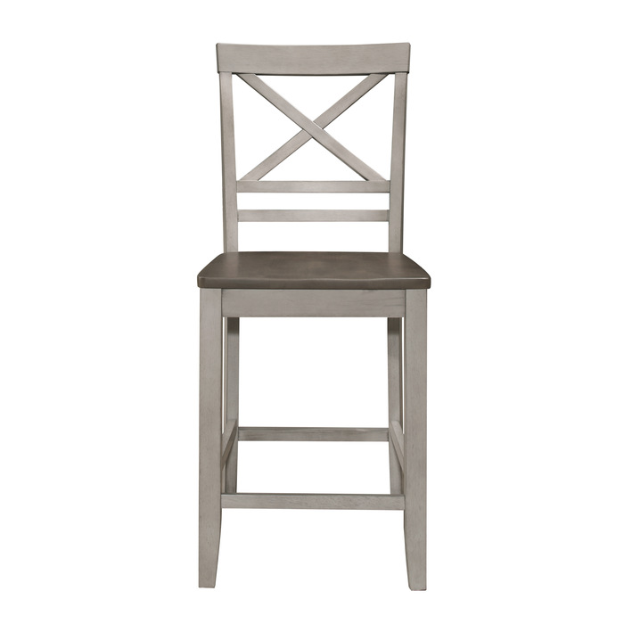 Brown and Light gray Brightleaf Collection Counter Height Chair By Homelegance