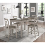 Brown and Light gray Brightleaf Collection Counter Height Chair By Homelegance 15