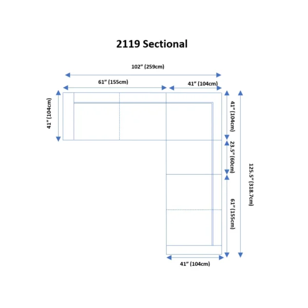 2119 Sectional White