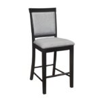 Charcoal gray Raven Collection Counter Height Chair By Homelegance 14