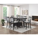 Charcoal gray Raven Collection Counter Height Chair By Homelegance 15